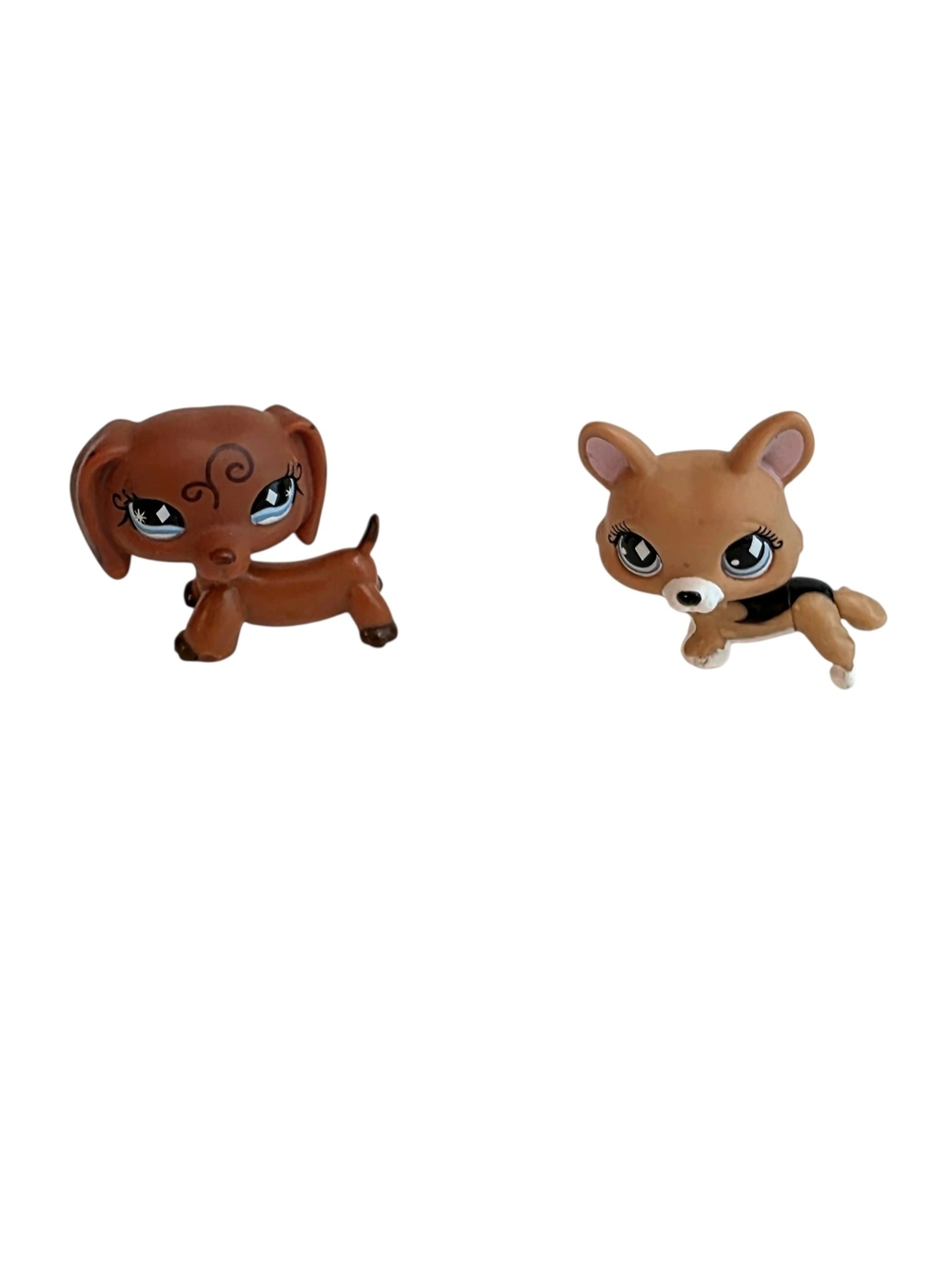Littlest Pet Shop LPS #640 Dachshund #639 Corgi Fanciest Pet Pairs Set Hasbro‎